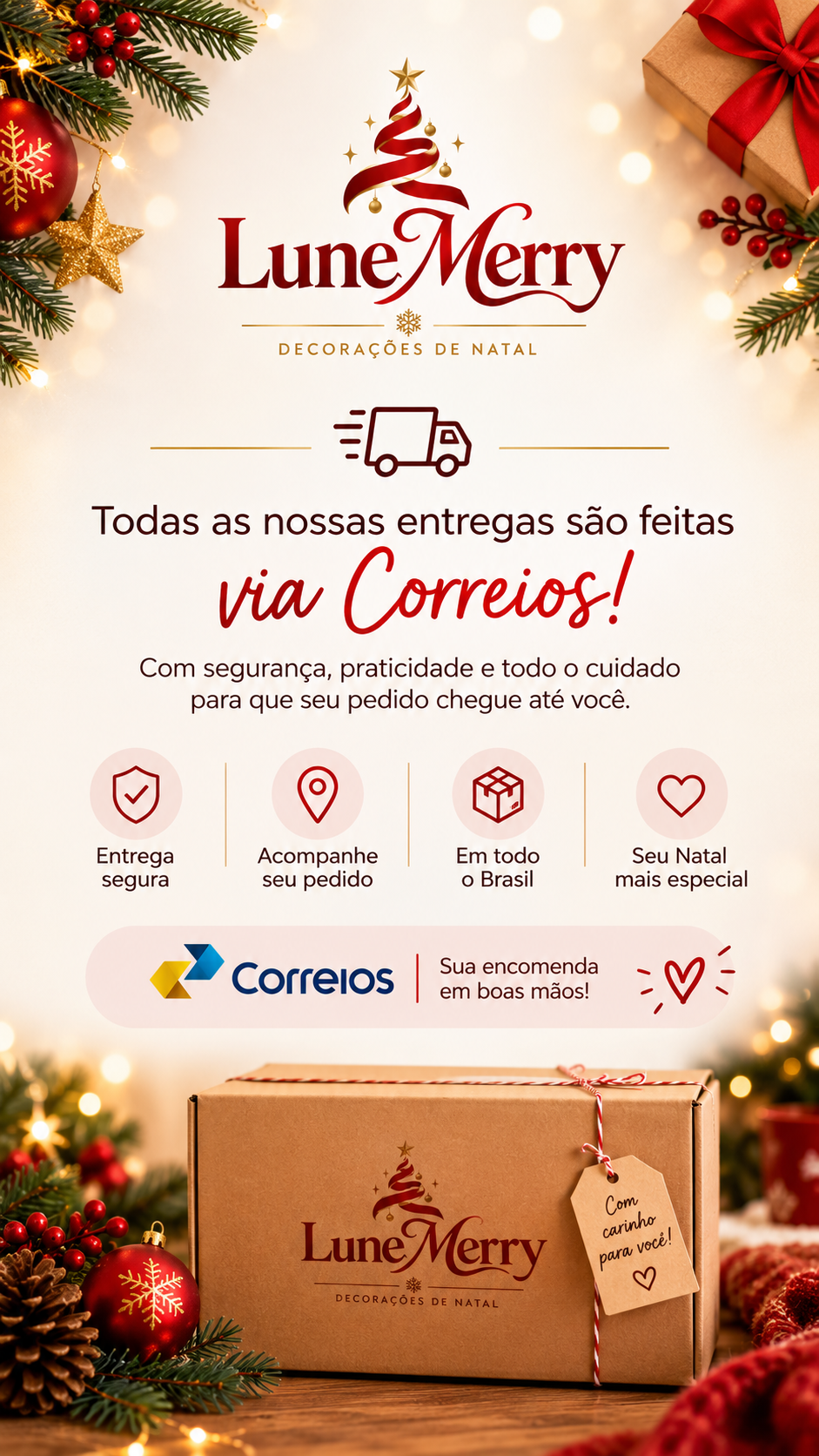 Entregas via Correios — envio seguro para todo o Brasil