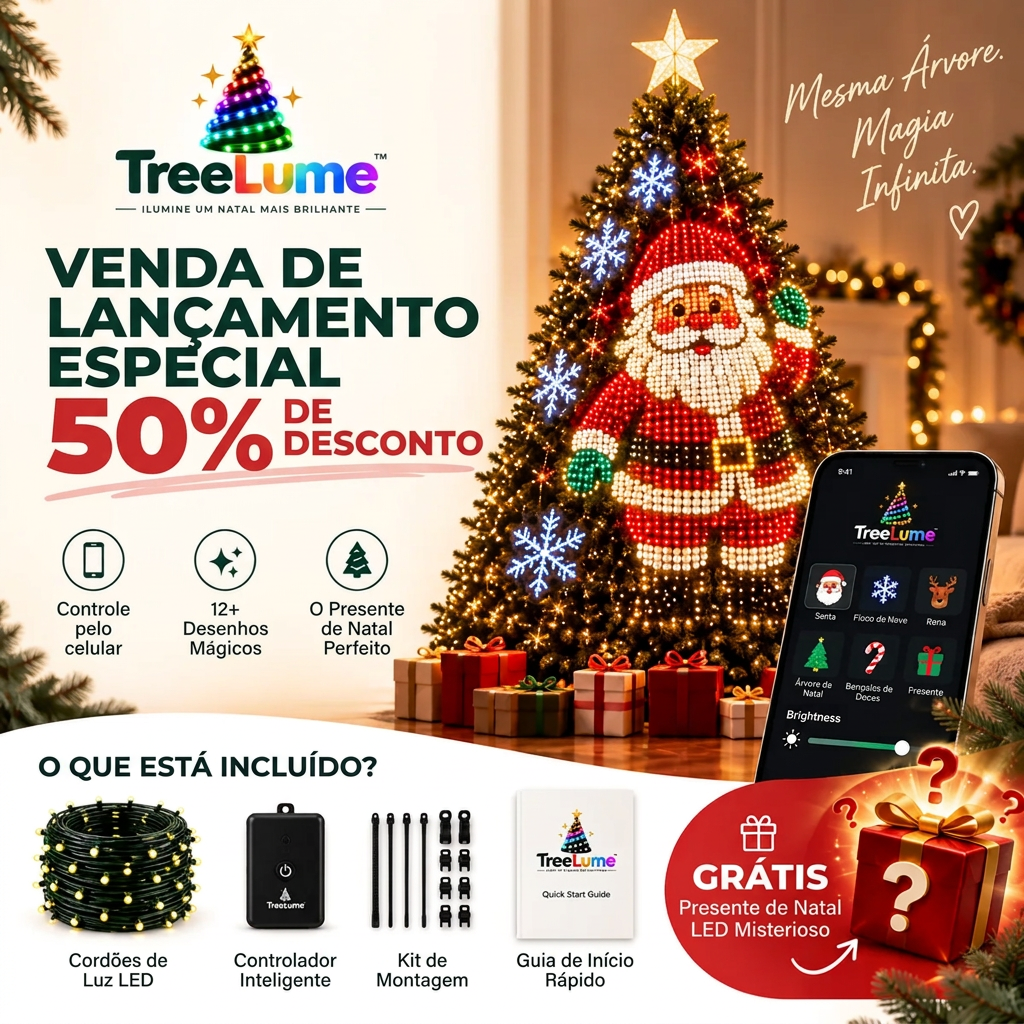 Árvore de Natal Inteligente com Movimento e Luzes LED Controlada por App